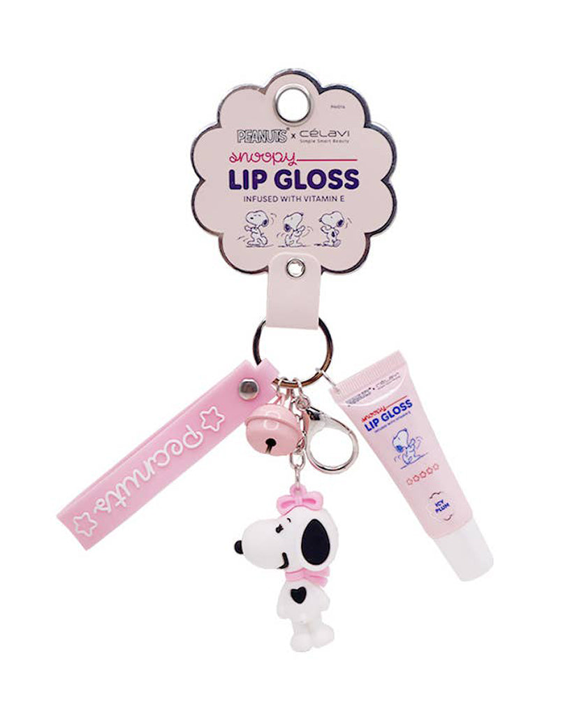 Pineapple Beauty Celavi Icy Plum Snoopy Lip Gloss with Keychain