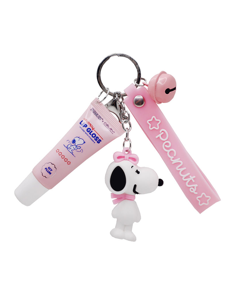 Pineapple Beauty Celavi Icy Plum Snoopy Lip Gloss with Keychain
