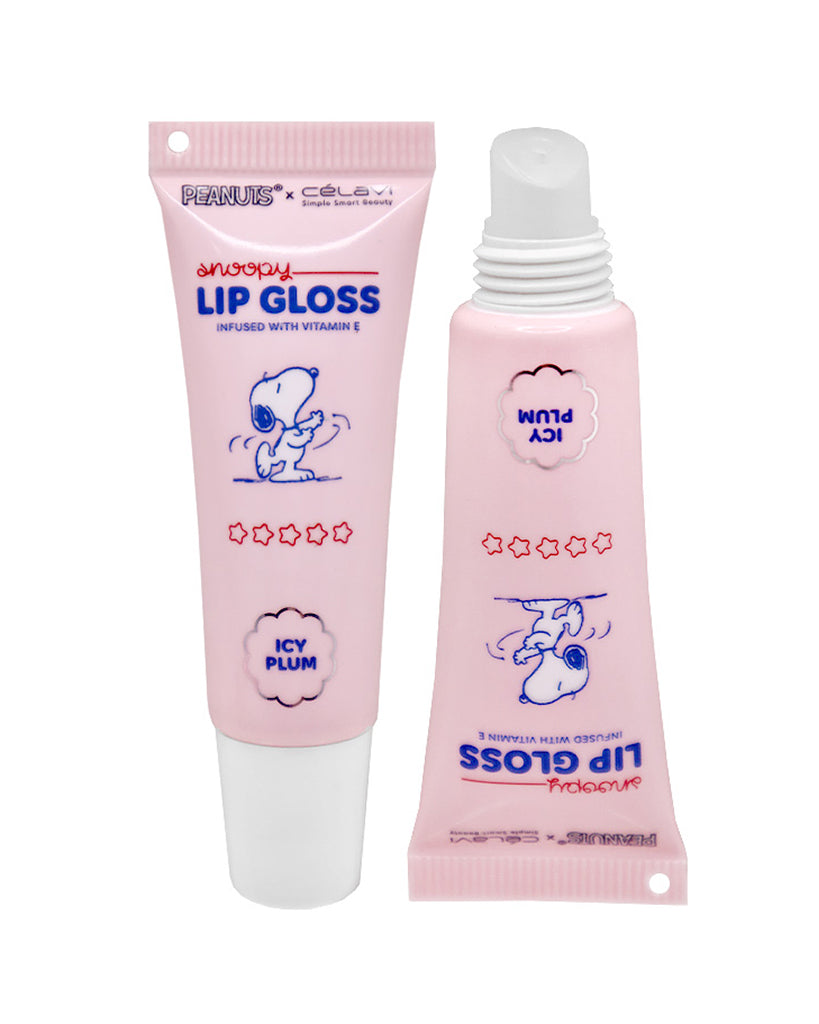 Pineapple Beauty Celavi Icy Plum Snoopy Lip Gloss with Keychain