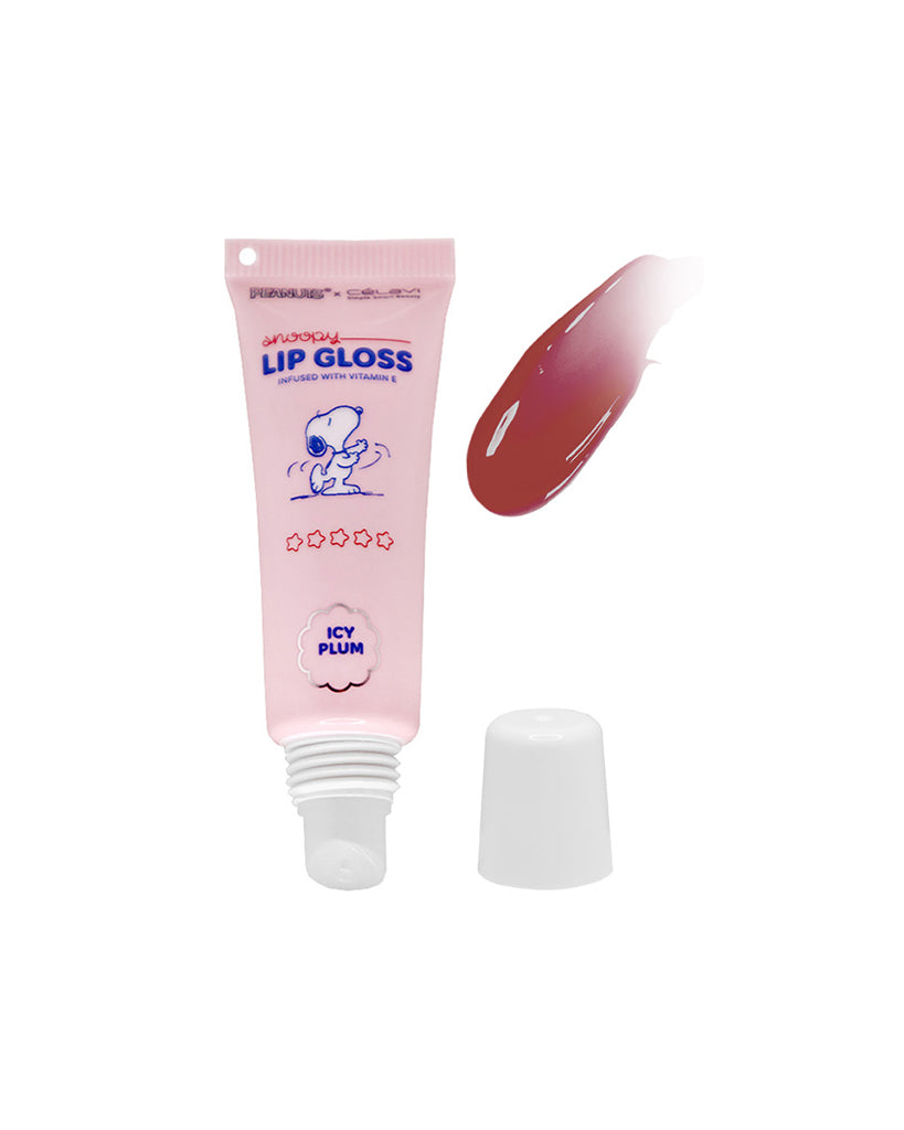 Pineapple Beauty Celavi Icy Plum Snoopy Lip Gloss with Keychain