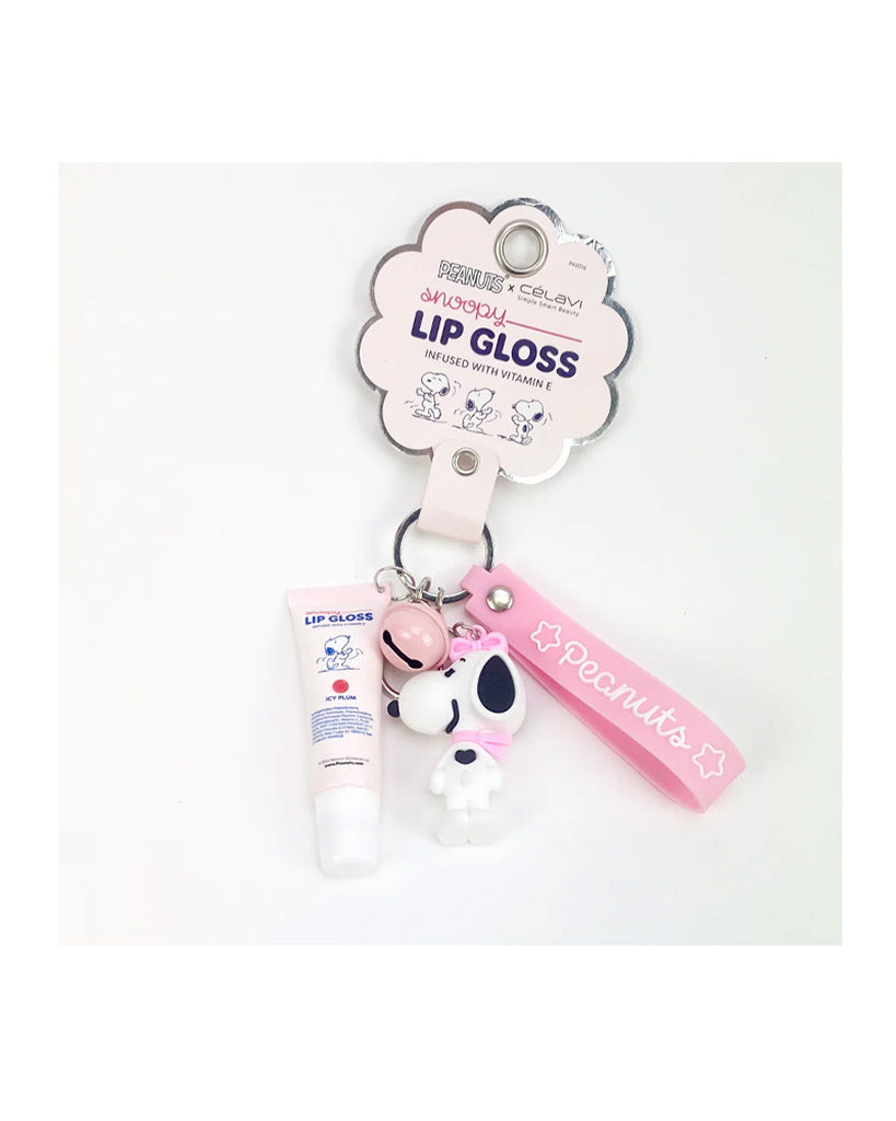 Pineapple Beauty Celavi Icy Plum Snoopy Lip Gloss with Keychain