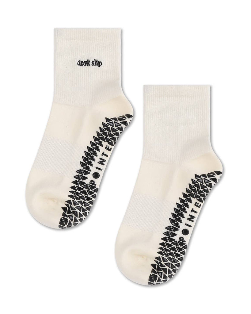 Pointe Studio Don't Slip Ankle Grip Sock - Womens - White
