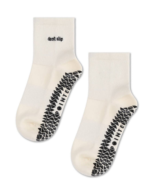 Pointe Studio Don't Slip Ankle Grip Sock - Womens - White