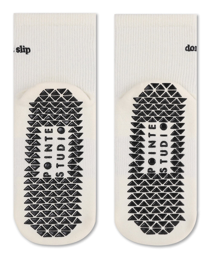 Pointe Studio Don't Slip Ankle Grip Sock - Womens - White