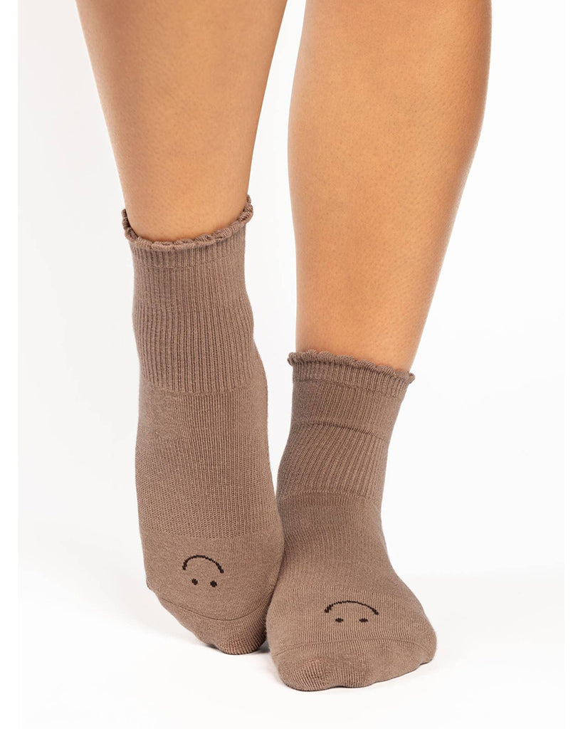 Pointe Studio Happy Ankle Grip Sock - Womens - Nougat