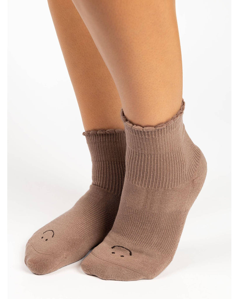 Pointe Studio Happy Ankle Grip Sock - Womens - Nougat