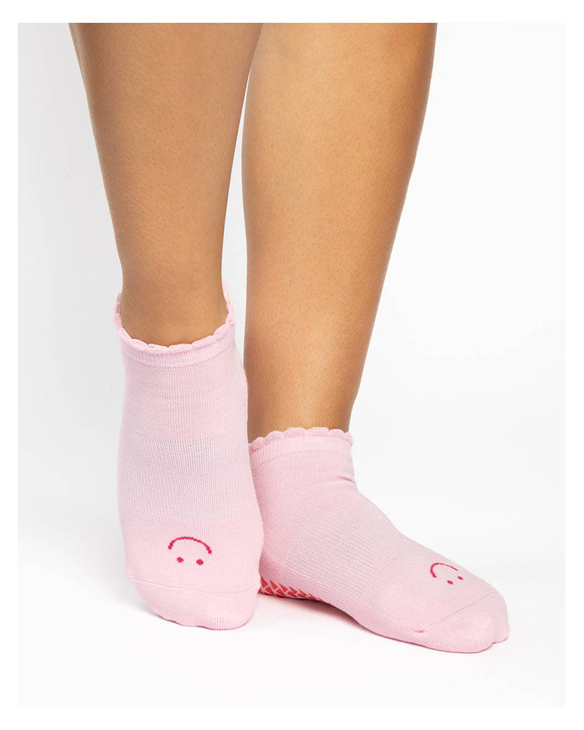Pointe Studio Happy Full Foot Grip Sock - Womens - Pink