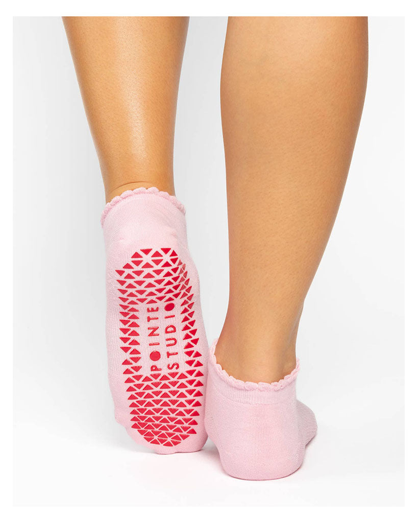 Pointe Studio Happy Full Foot Grip Sock - Womens - Pink