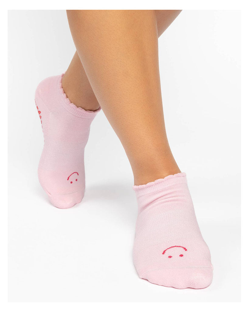 Pointe Studio Happy Full Foot Grip Sock - Womens - Pink