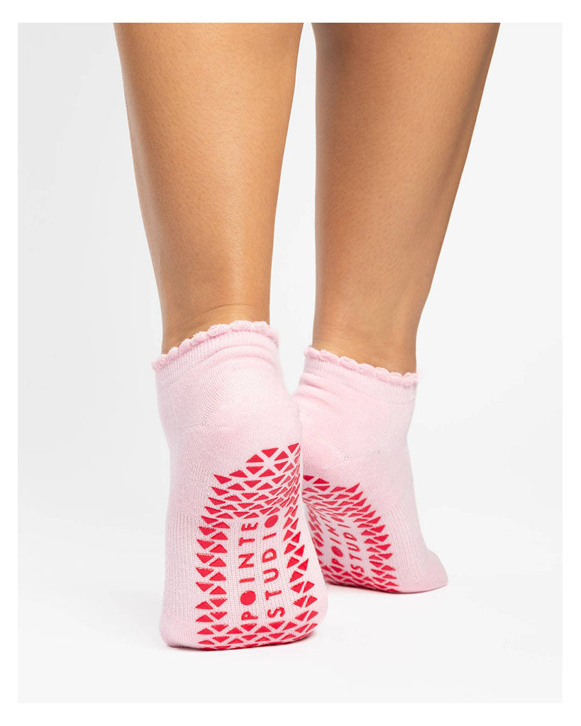 Pointe Studio Happy Full Foot Grip Sock - Womens - Pink
