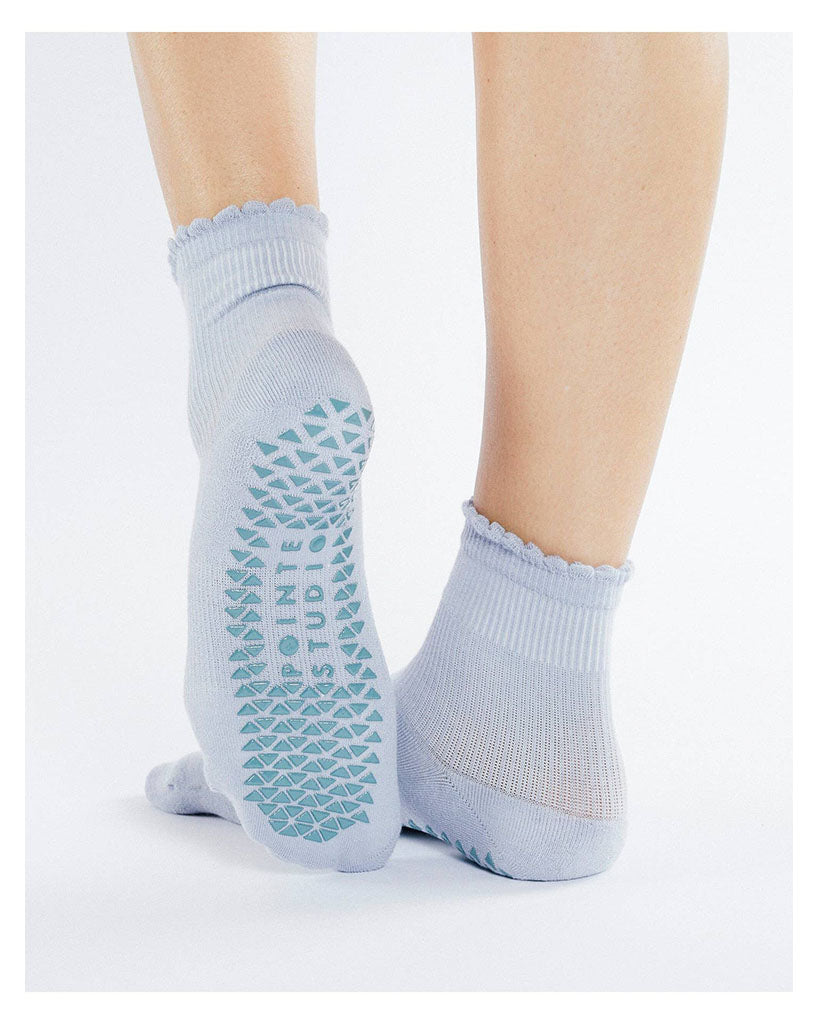 Pointe Studio Happy Happy Ankle Grip Sock - Womens - Sky Blue