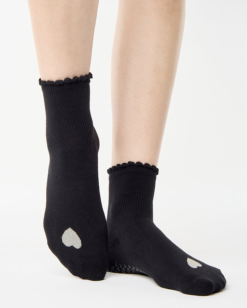 Pointe Studio Love Ankle Grip Sock - Womens - Black