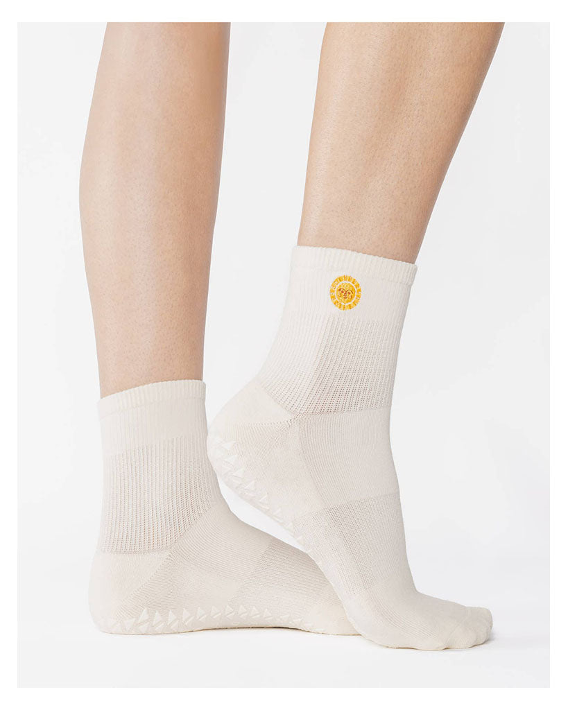 Pointe Studio Sunny Ankle Grip Sock - Womens - White
