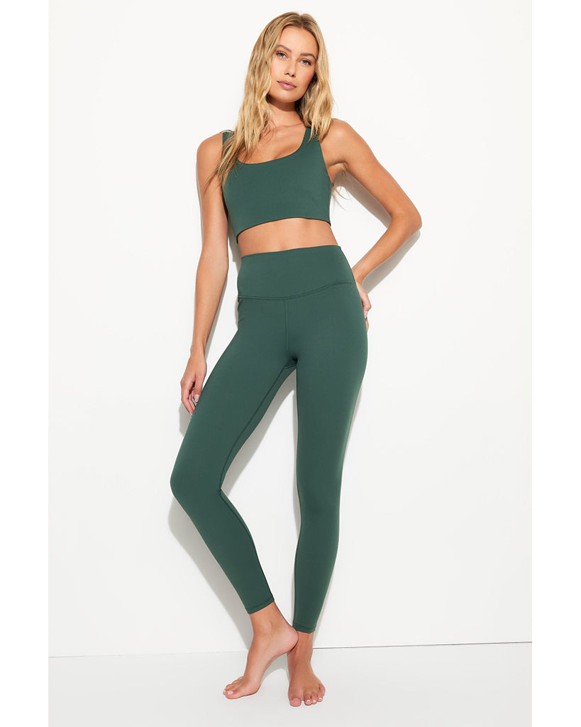 Spiritual Gangster Lotus 7/8 Seamless Legging - SWLG001 - Womens - Retro Green