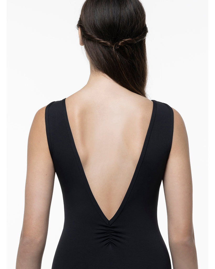Suffolk Bateau Boat Neck Curved Empire Waist Pinch V Back Tank Leotard - 6503C Girls