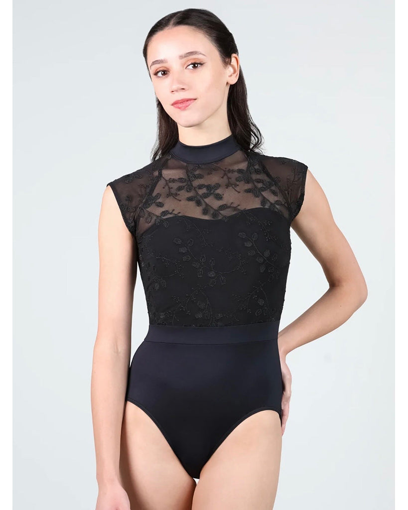 Suffolk Lily Overlay High Neck Mesh Cap Sleeve Leotard - 2830A Womens