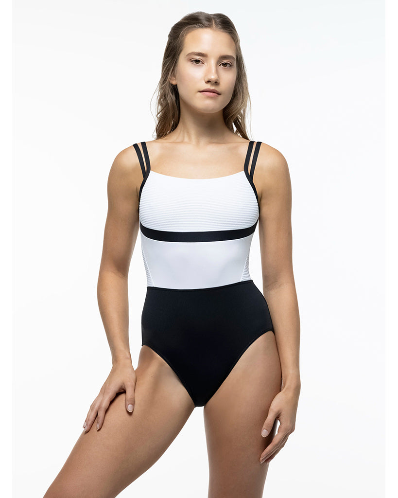 Suffolk Oxford Collection Double-Strap Textured Detail Camisole Leotard - 2770 Womens