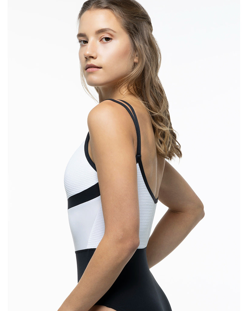 Suffolk Oxford Collection Double-Strap Textured Detail Camisole Leotard - 2770 Womens