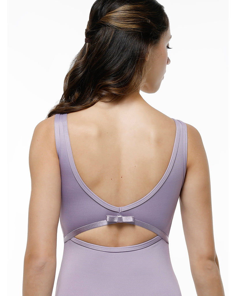 Suffolk Park Avenue Collection Bateau Boat Neck Princess Seam Satin Bow Detail Tank Leotard - 2743 Womens