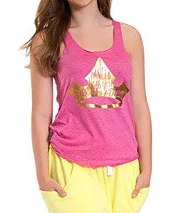 Sugar and Bruno Once Upon A Dream Racerback Tank Top - D7439 Womens - Pink