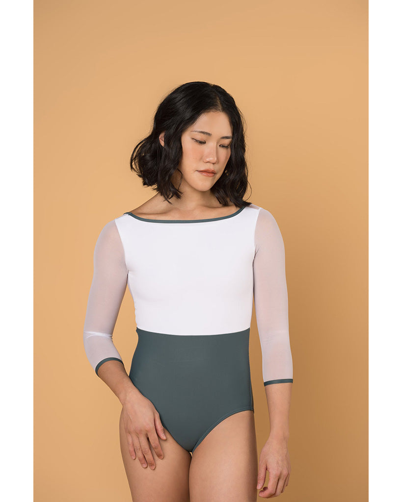Supertone Bolt Collection Avery Mesh 3/4 Long Sleeve Leotard - Womens
