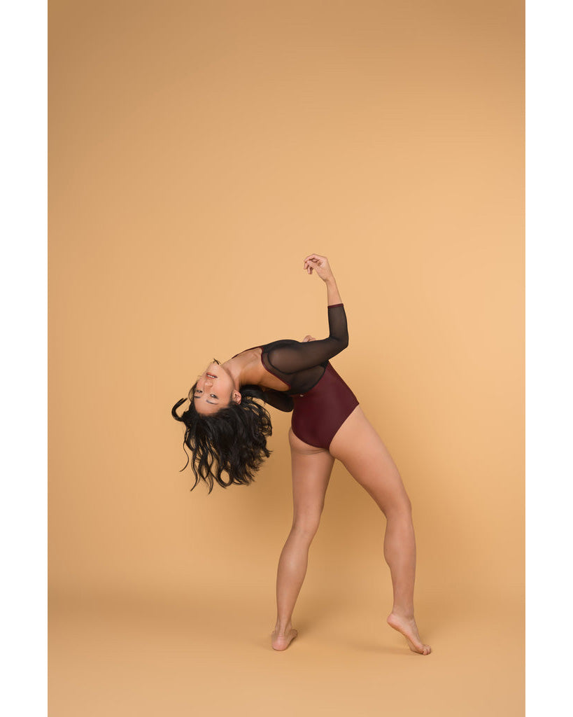 Supertone Bolt Collection Avery Mesh 3/4 Long Sleeve Leotard - Womens
