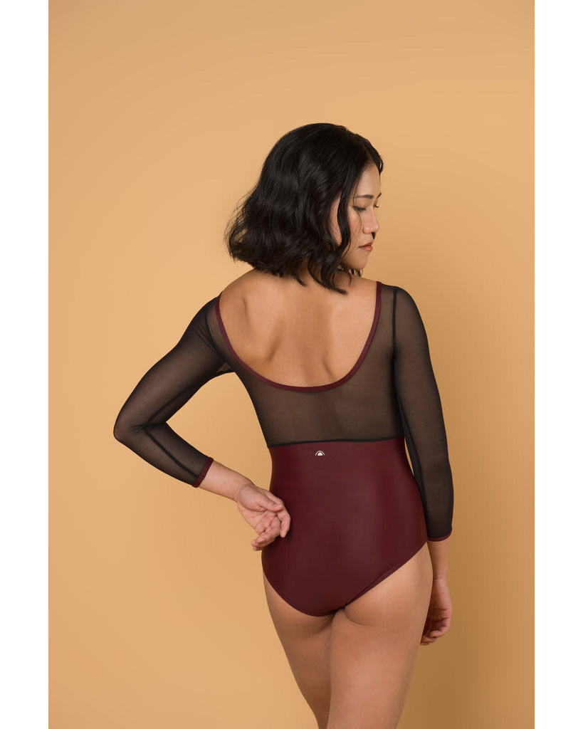 Supertone Bolt Collection Avery Mesh 3/4 Long Sleeve Leotard - Womens