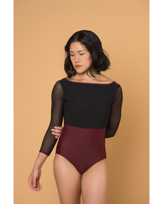 Supertone Bolt Collection Avery Mesh 3/4 Long Sleeve Leotard - Womens