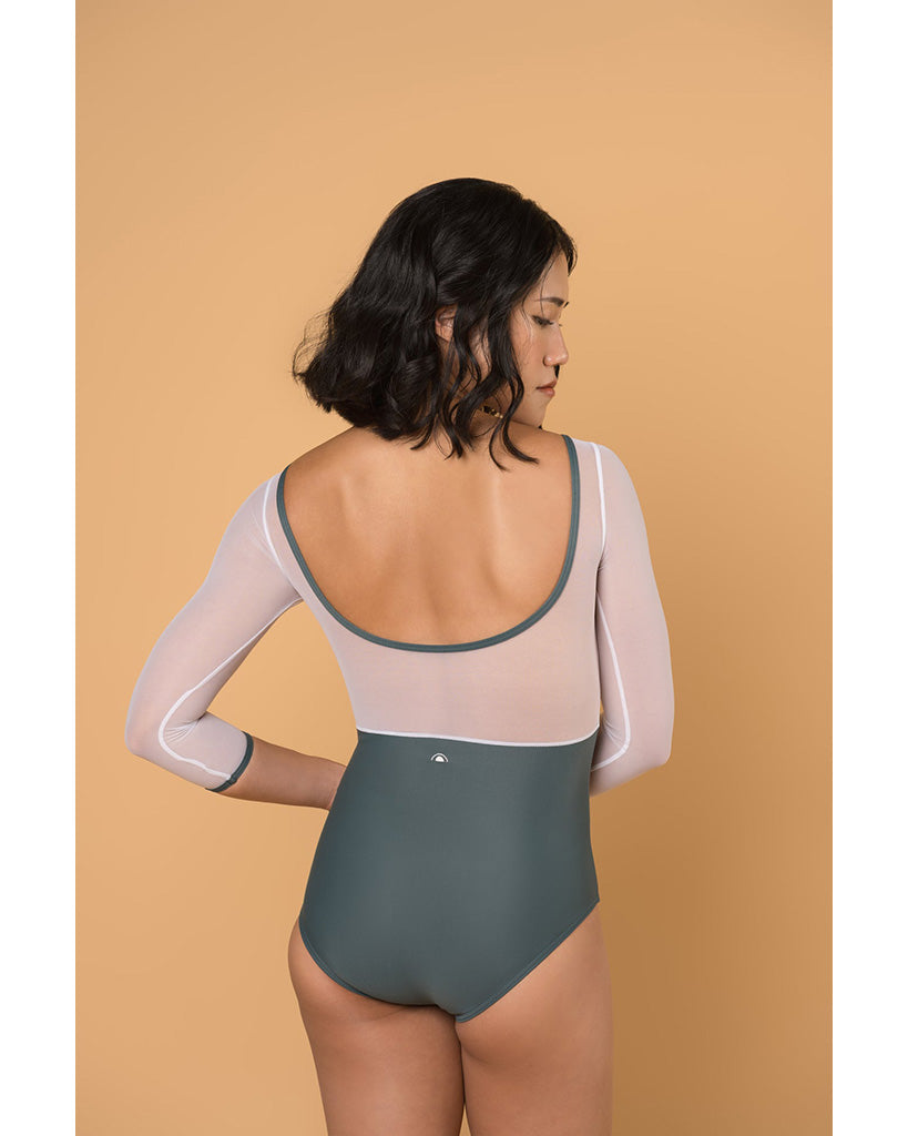 Supertone Bolt Collection Avery Mesh 3/4 Long Sleeve Leotard - Womens