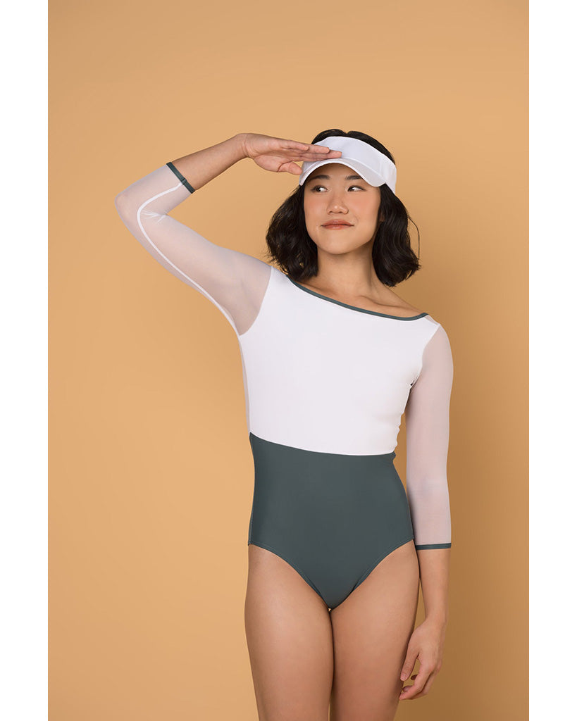 Supertone Bolt Collection Avery Mesh 3/4 Long Sleeve Leotard - Womens