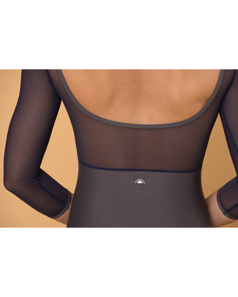 Supertone Bolt Collection Avery Mesh 3/4 Long Sleeve Leotard - Womens