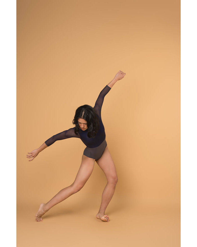 Supertone Bolt Collection Avery Mesh 3/4 Long Sleeve Leotard - Womens