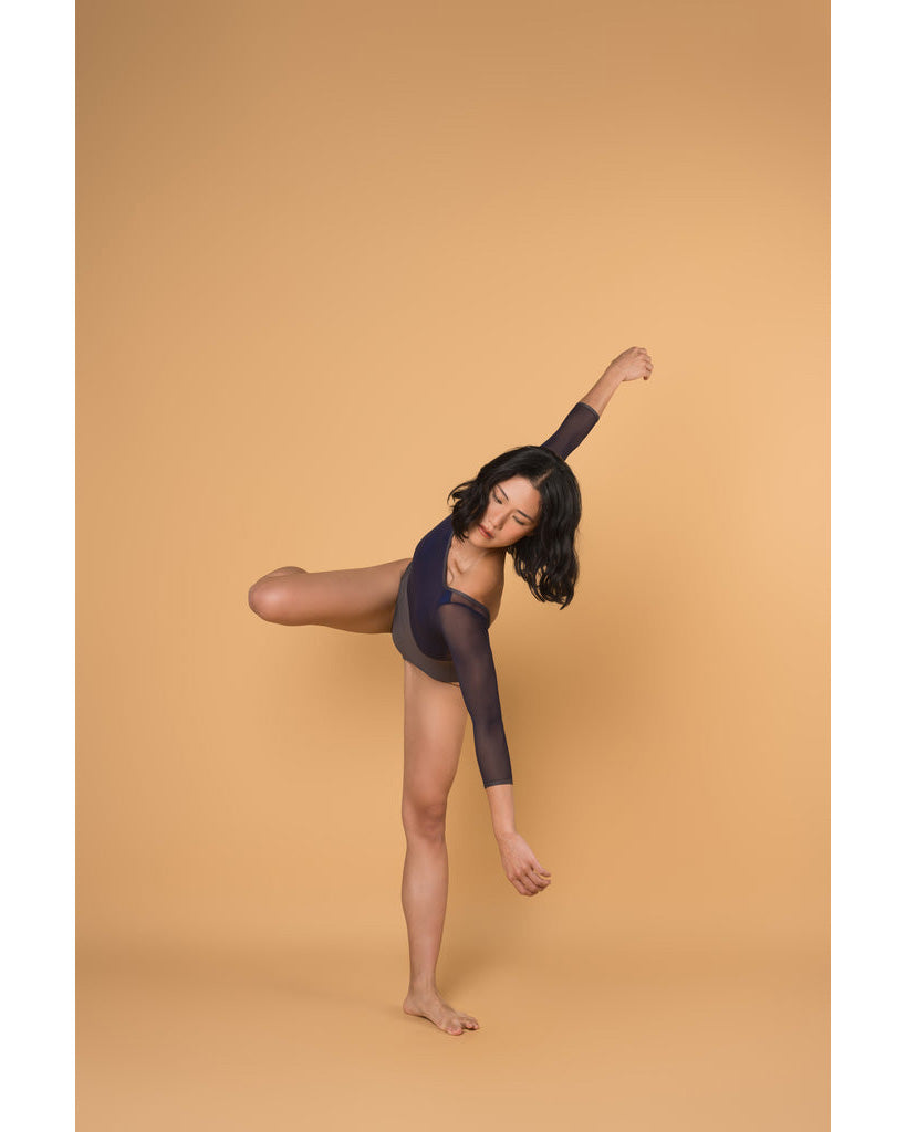 Supertone Bolt Collection Avery Mesh 3/4 Long Sleeve Leotard - Womens