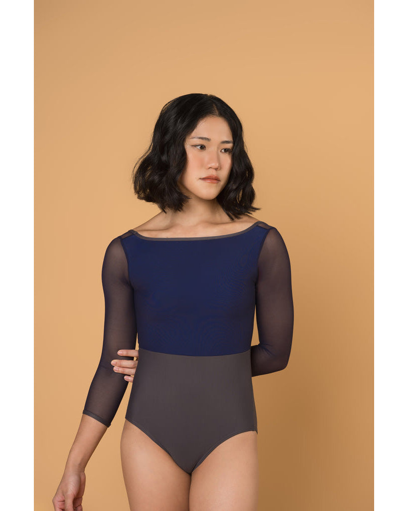 Supertone Bolt Collection Avery Mesh 3/4 Long Sleeve Leotard - Womens