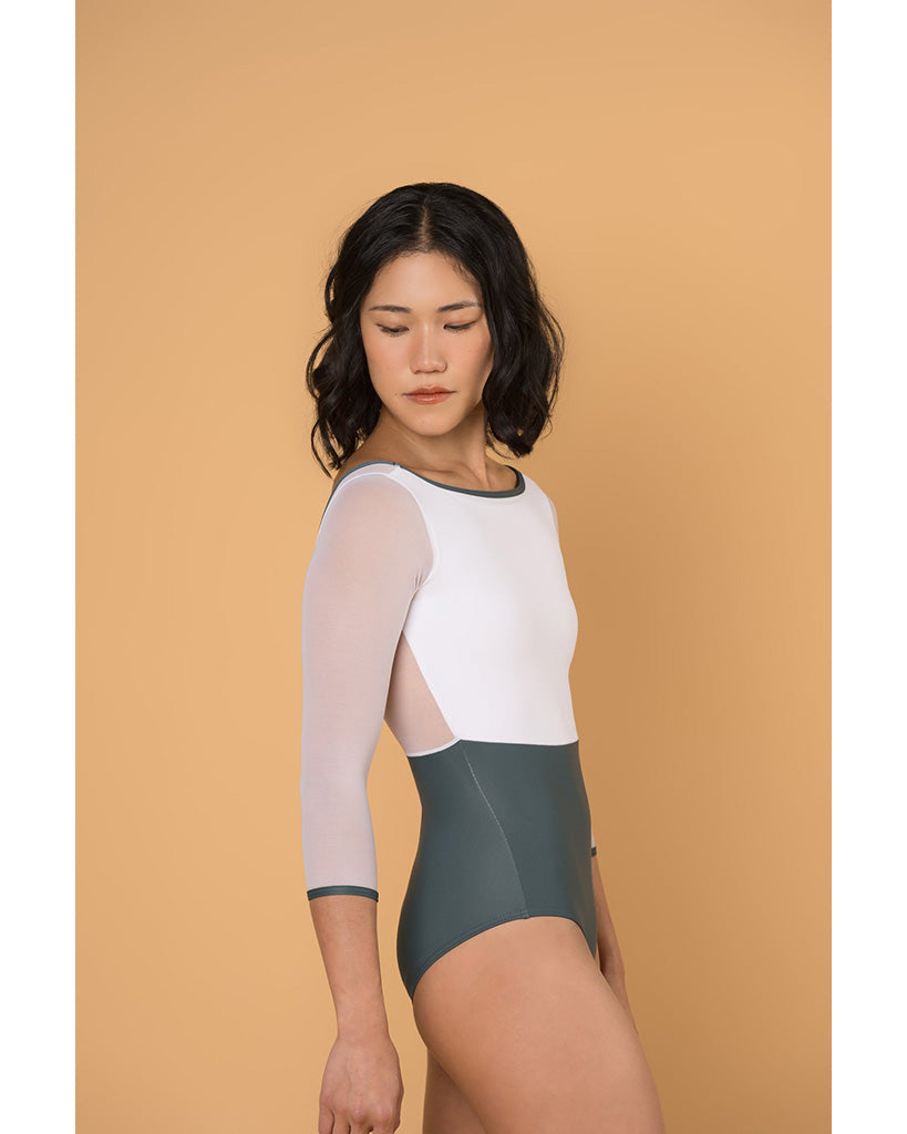 Supertone Bolt Collection Avery Mesh 3/4 Long Sleeve Leotard - Womens