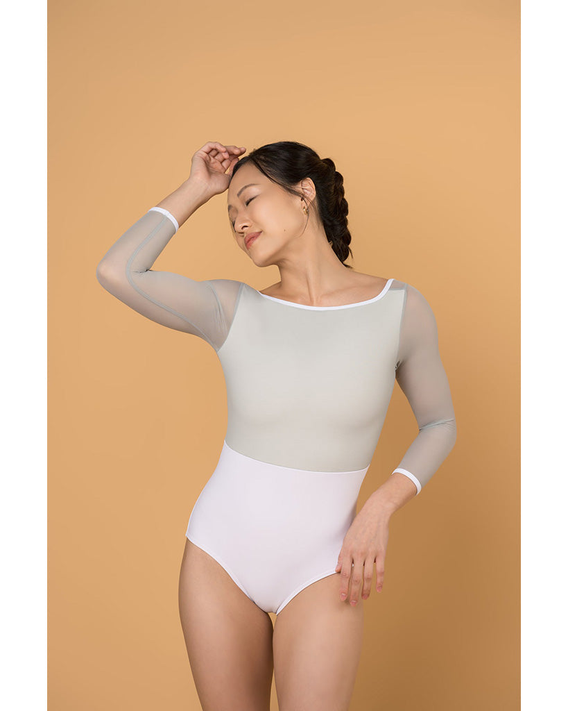 Supertone Bolt Collection Avery Mesh 3/4 Long Sleeve Leotard - Womens