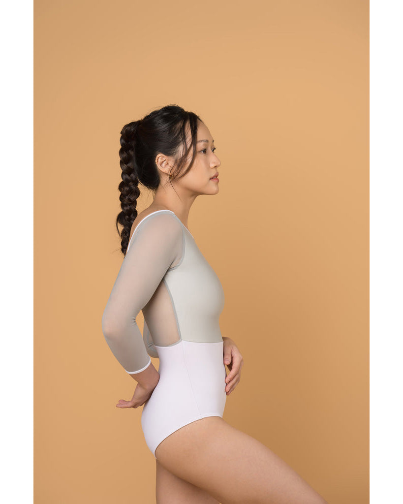 Supertone Bolt Collection Avery Mesh 3/4 Long Sleeve Leotard - Womens