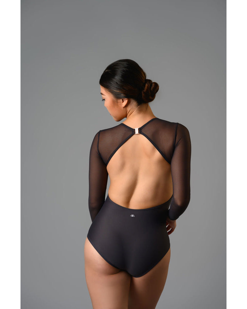 Supertone Couture Collection Megan with Velvet &amp; Mesh Long Sleeve Leotard - Womens