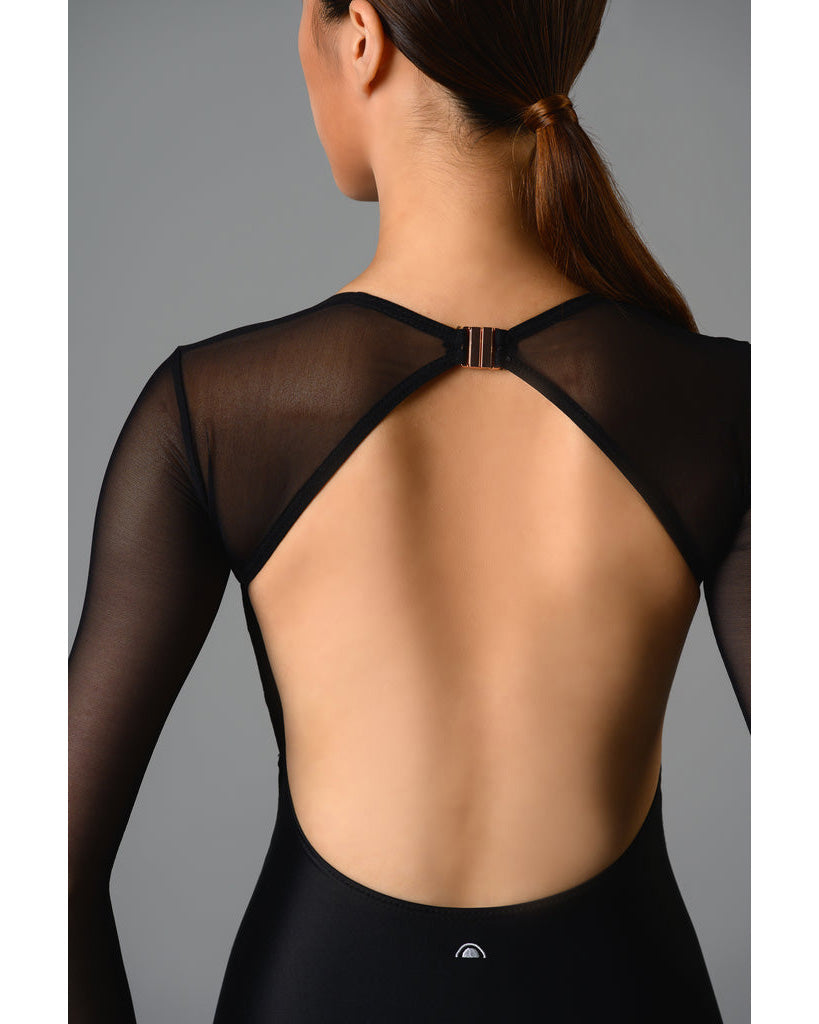 Supertone Couture Collection Megan with Velvet &amp; Mesh Long Sleeve Leotard - Womens