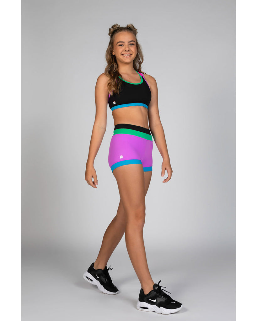 Sylvia P Festival Shorts - Girls - Neon Purple / Multicolour