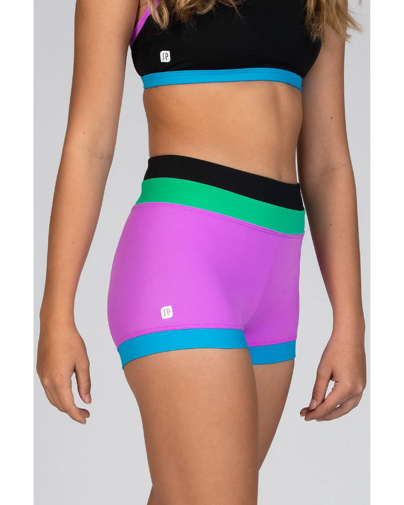 Sylvia P Festival Shorts - Girls - Neon Purple / Multicolour