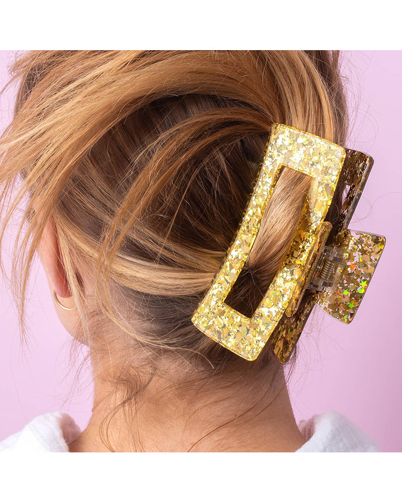 Taylor Elliott Designs Claw Hair Clip Large - Gold Confetti