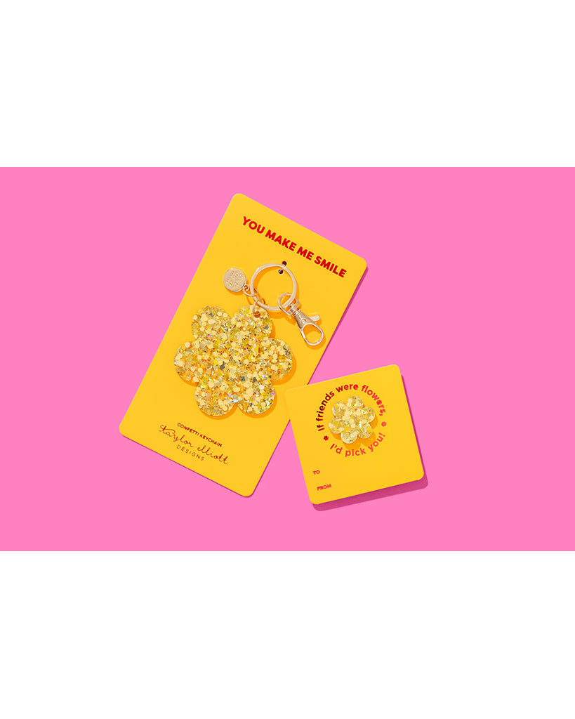 Taylor Elliott Designs Flower Keychain - Gold Confetti