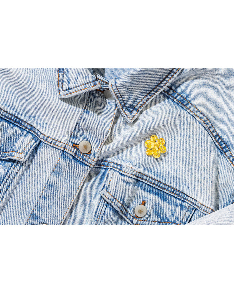 Taylor Elliott Designs Friendship Flower Pin with Affirmation Gift Card Holder - Gold Confetti