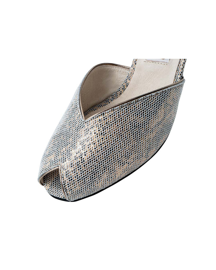 Werner Kern Asta Peep Toe Shimmering Suede Leather 6.5 cm Latin Ballroom Shoes - Womens - Asta 65 Shark Antik