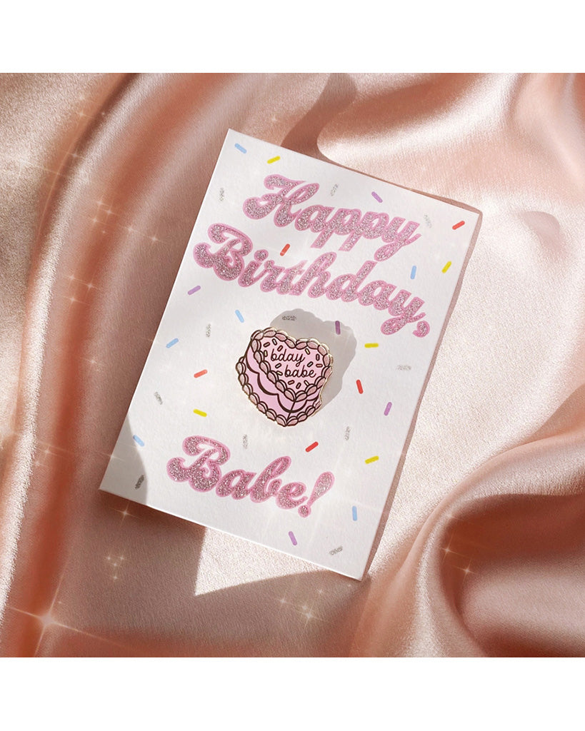 Wildflower &amp; Co. Bday Babe Cake Enamel Pin