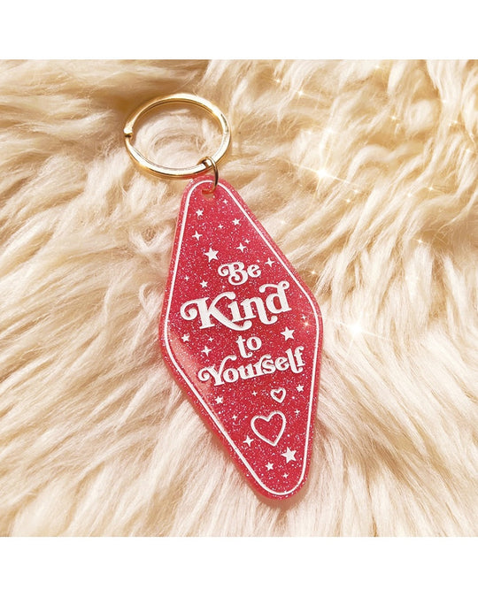 Wildflower & Co. Be Kind to Yourself Motel Keychain