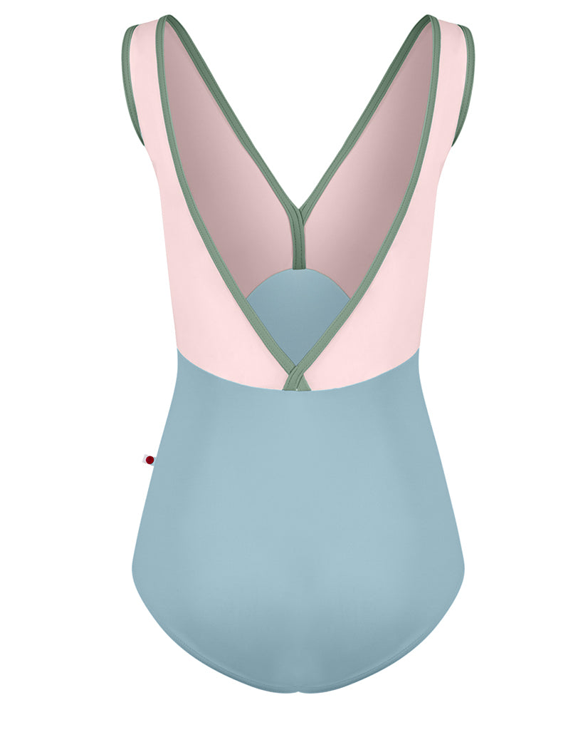 Yumiko Alicia Double V Front &amp; Back Sleeveless Leotard - Womens - Fog / Petal / Sage