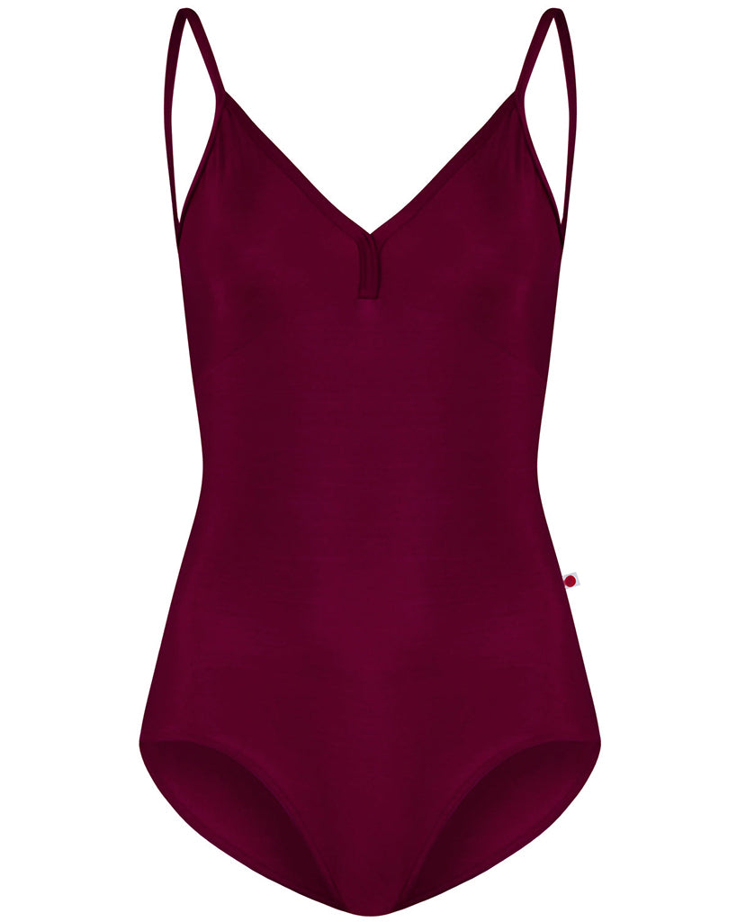Yumiko Basics Collection Daria V-Front & Back Camisole Leotard - Womens - Burgundy