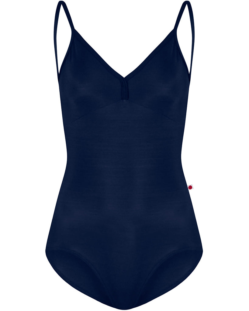 Yumiko Basics Collection Daria V-Front & Back Camisole Leotard - Womens - Dark Blue